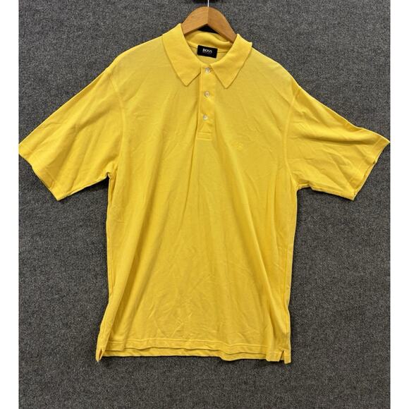 Hugo Boss Polo Shirt Men XL Regular Fit Cotton Yellow Casual Preppy - Picture 6 of 8